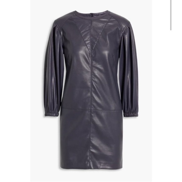 Joie Wyanna Vegan Leather Mini Dress Graphite grey NWT XL - Picture 2 of 9